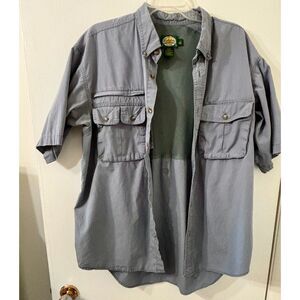 Cabela's Mens L 100% Cotton Vented Hunting Fishing Safari Moisture Wicking Shirt